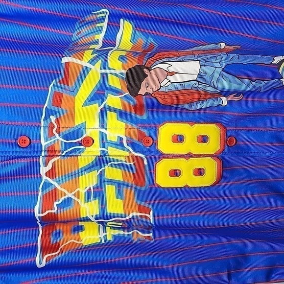 Back to the Future Marty McFly Pinstripe Baseball Jersey Size Large NWT - Picture 3 of 12